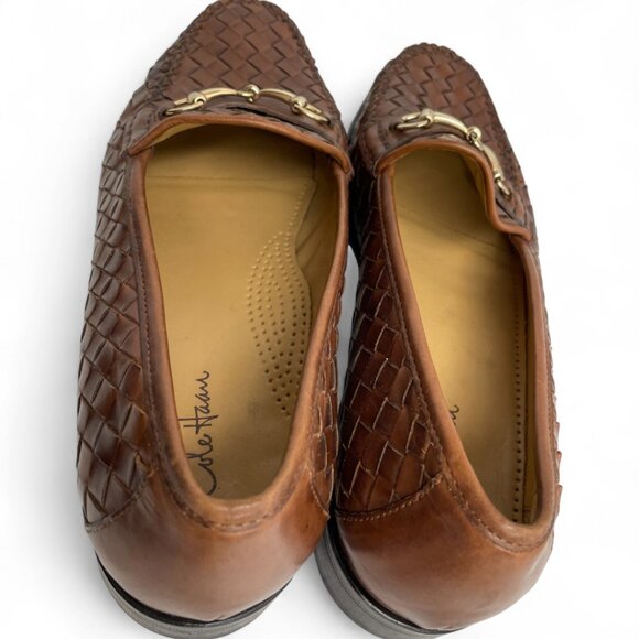Cole Haan Brown Basket Weave Loafer Leather Dress Shoes Men's 9.5 M - Picture 9 of 11